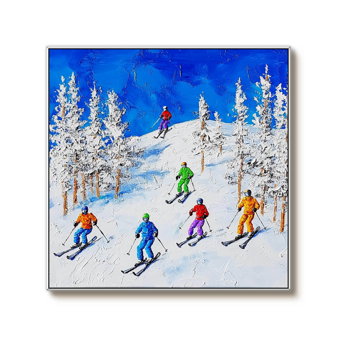 Hit the Slopes I - Textured Abstract Art Painting