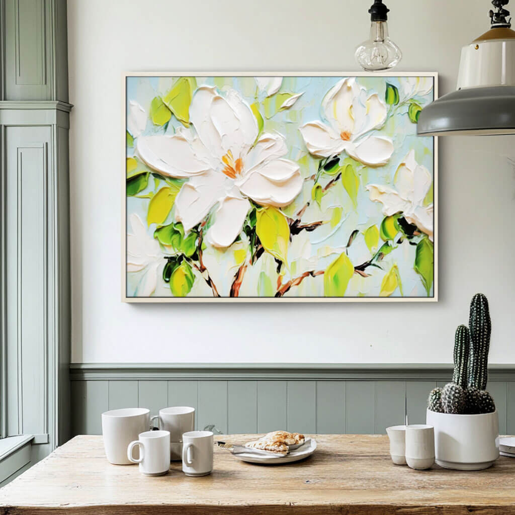Where Happiness Grows - Textured Flowers Canvas Art Painting