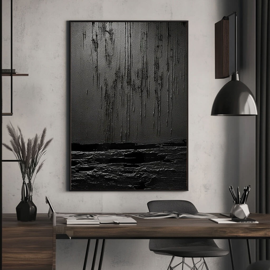 Black Rain - Abstract Texture Painting