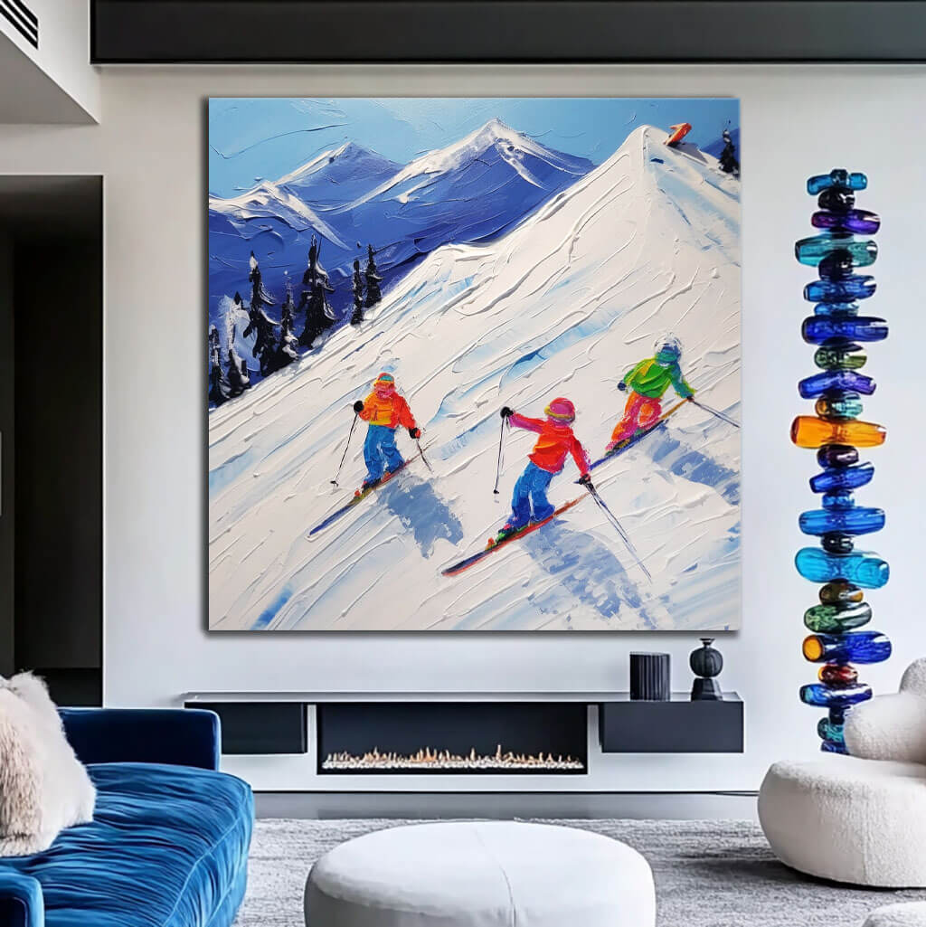 Hit the Slopes - Textured Abstract Art