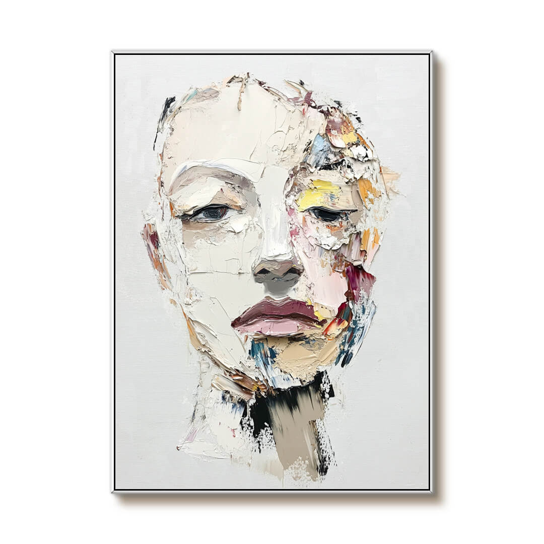 Dismayed - Textured Abstract Figure Canvas Art