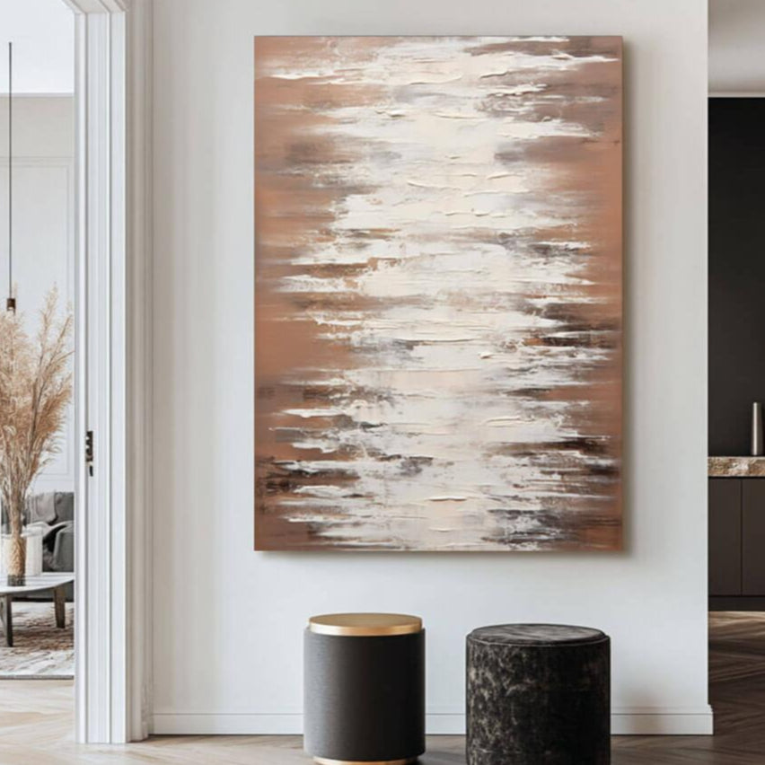 Dappled with Light - Original Brown Textured Abstract Art