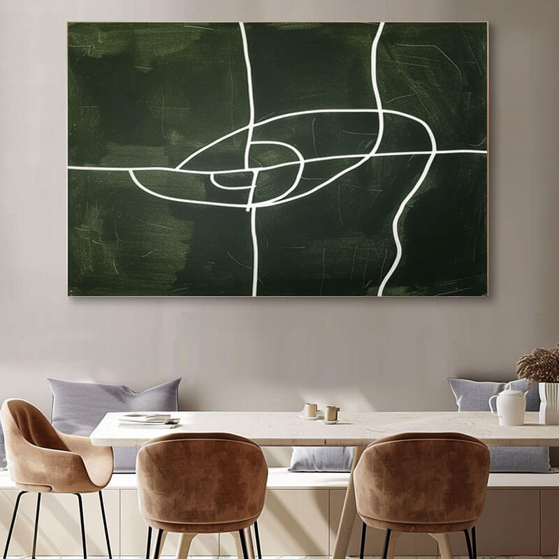 Green Interlace - Large Minimalist Abstract Wall Art