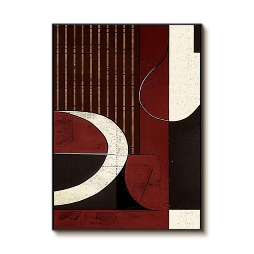 Composition with Red and Black - Original Abstract Canvas Art Painting