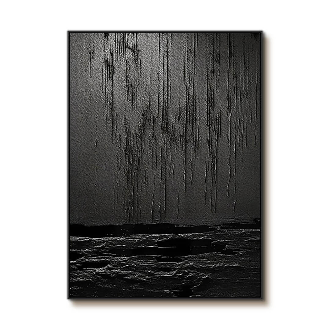 Black Rain - Abstract Texture Painting