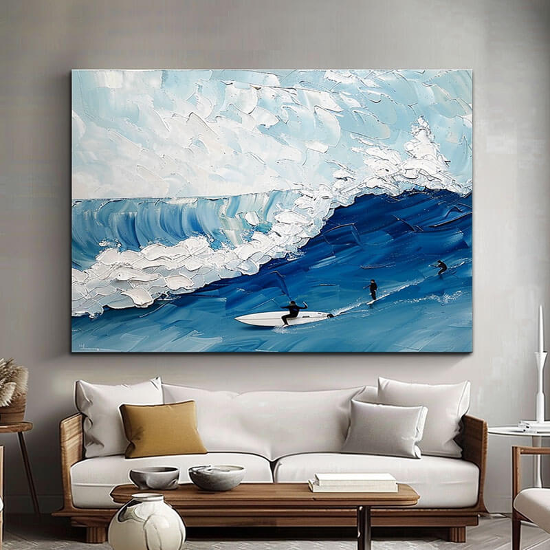 Surfing - Large Original Textured Wall Art Painting