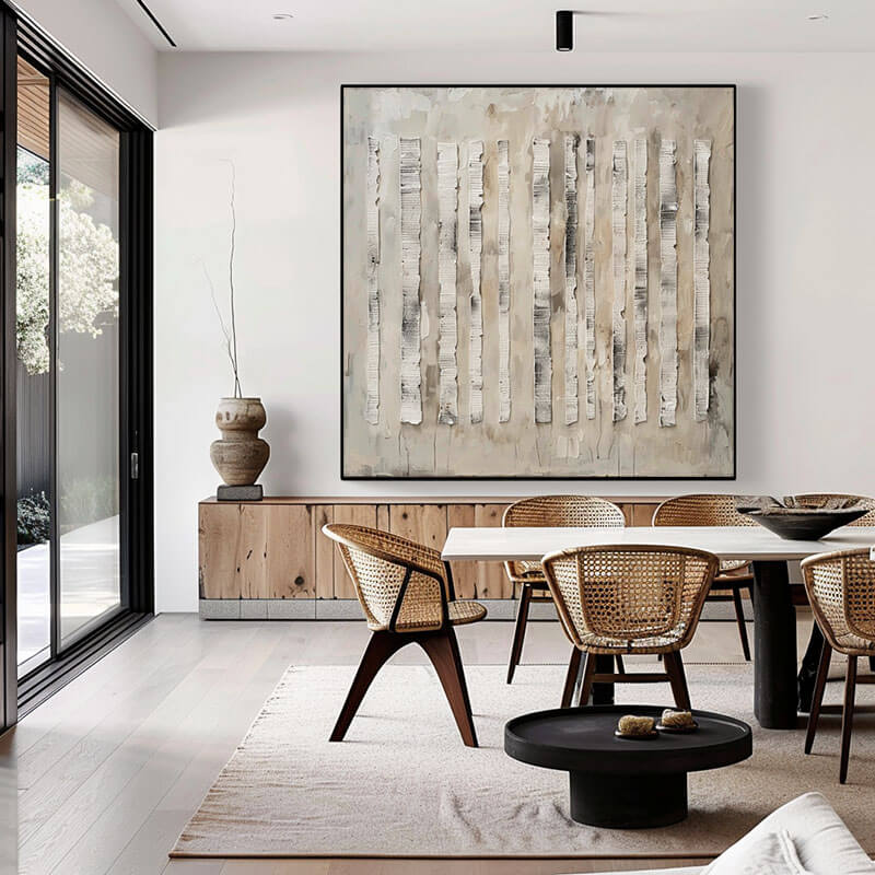 Vertical Arrangement - Brown Wabi Sabi Abstract Canvas Art
