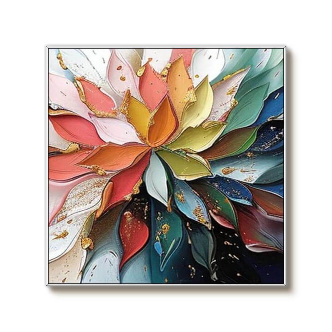 Blooming Flowers - Floral Textured Abstract Art Painting