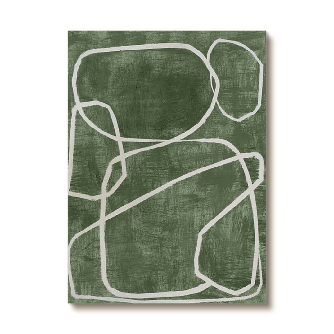 Erase I - Green Modern Minimalist Textured Wall Art