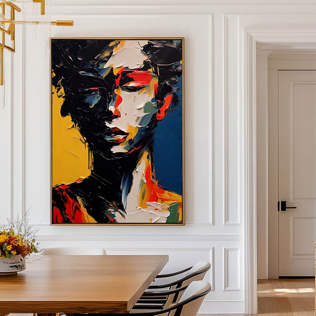 Imagination I - Textured Colorful Figure Canvas Art