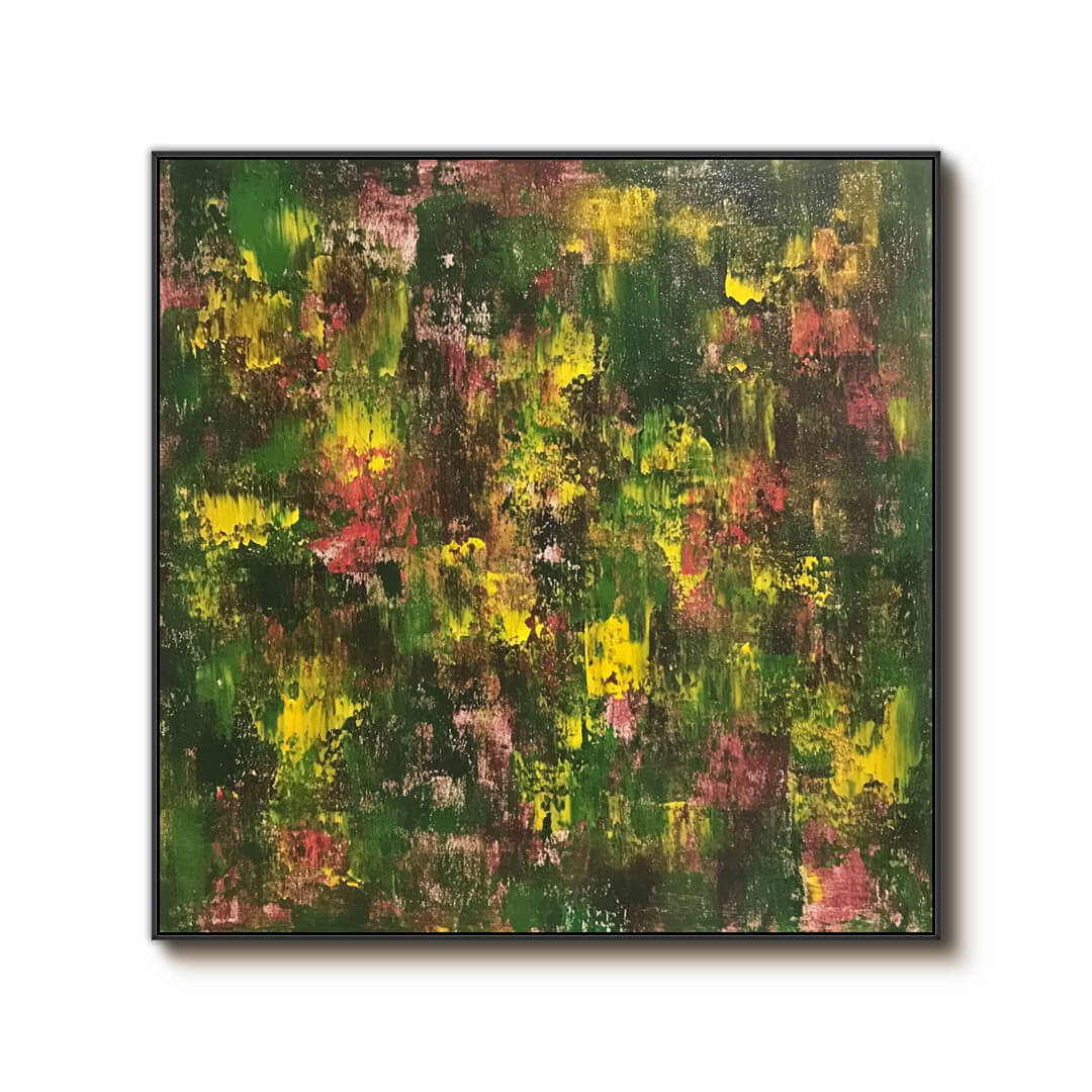 Dappled Light Masquerade - Large Modern Abstract Forest Oil Painting