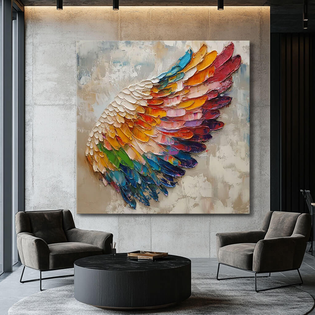 A Wing Unfolding - Large Textured Canvas Art Painting