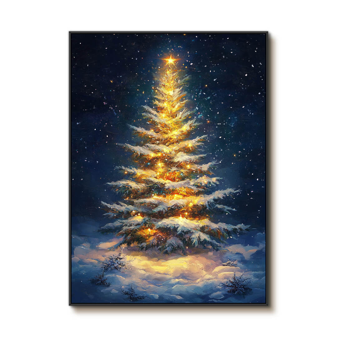 Shining Bright At Christmas Night - Acrylic Art Painting
