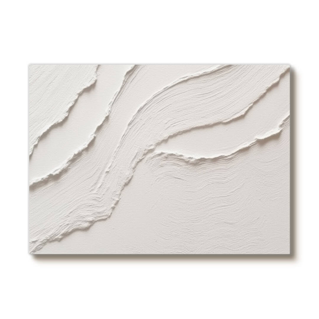 White Ripple II - Minimalist Textured Abstract Art