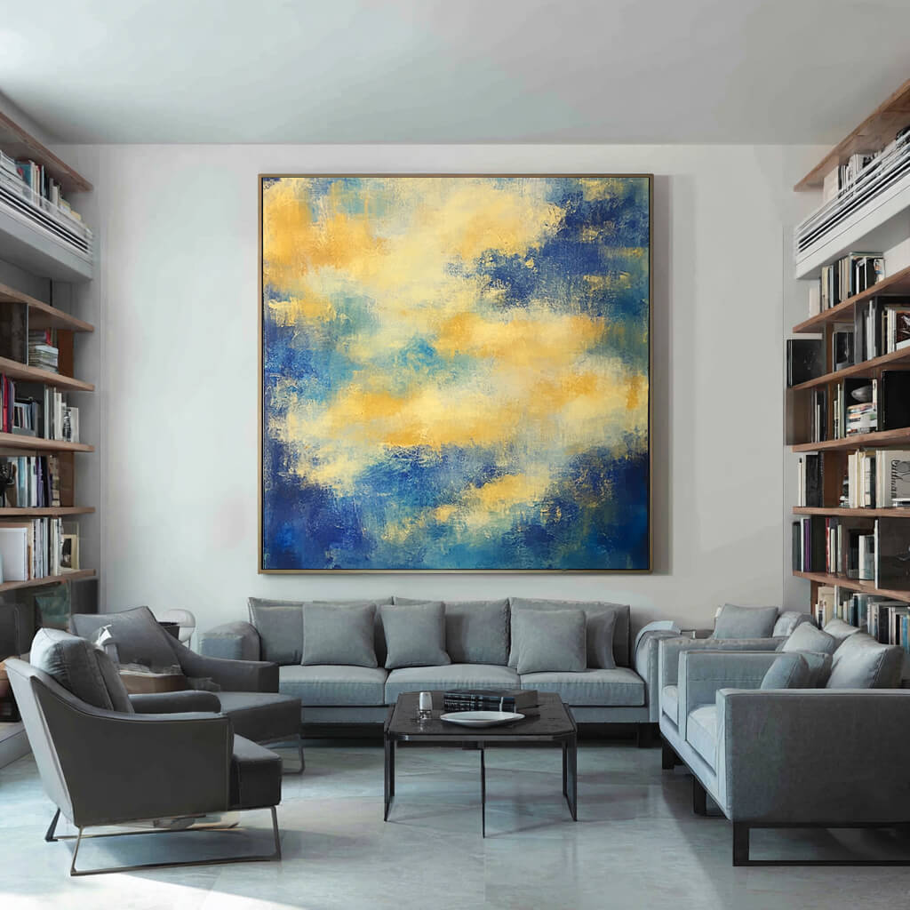 Poetry of the Cloud Realm - Large Modern Hand Painted Abstract Sky Wall Art