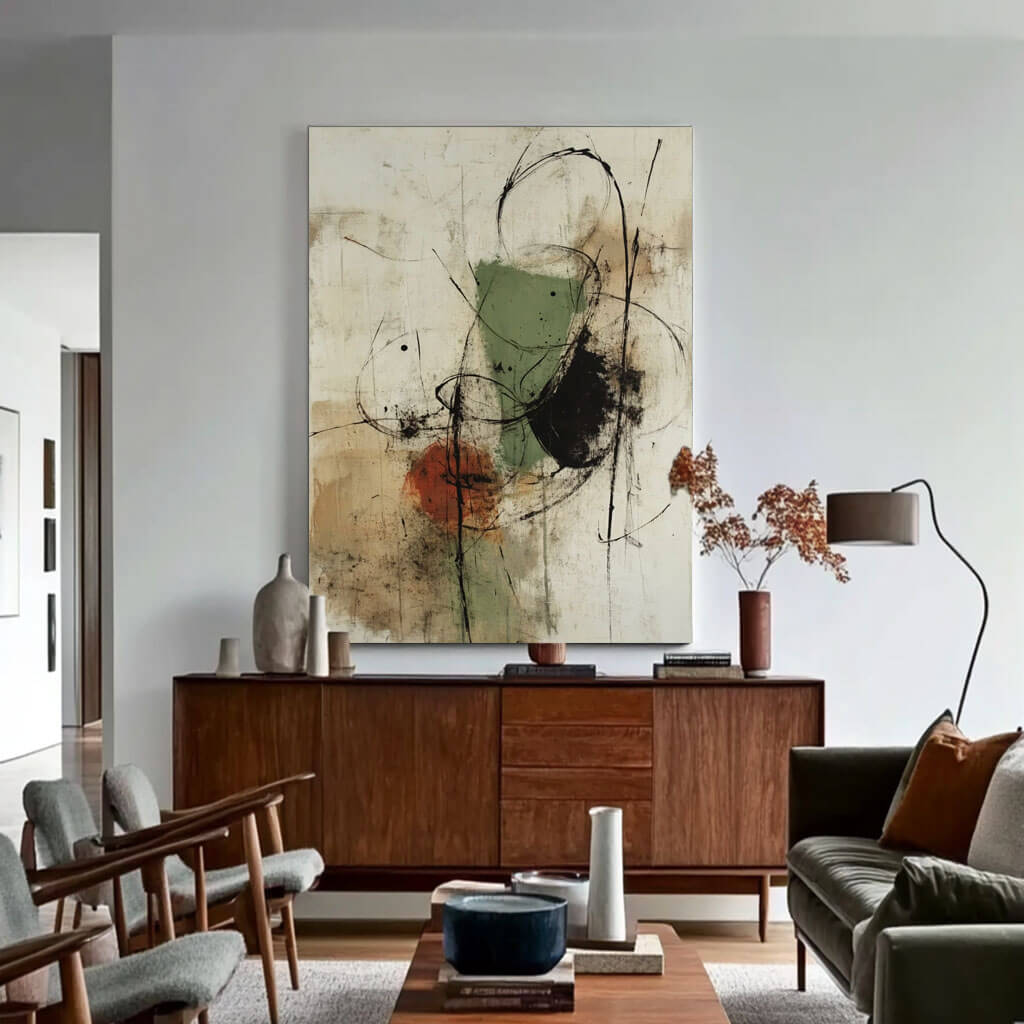 Ash and Leaf - Modern Abstract Wall Art