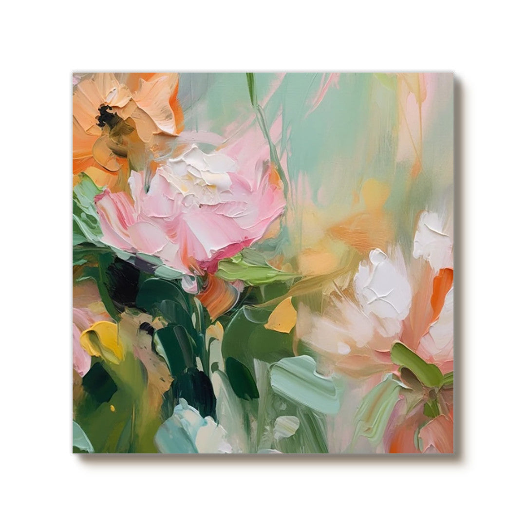 Summer Impression - Modern Impasto Abstract Floral Oil Painting