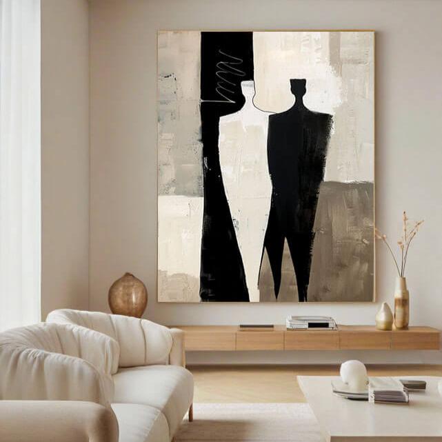 Silent Conversations II - Large Minimalist Abstract Canvas Art
