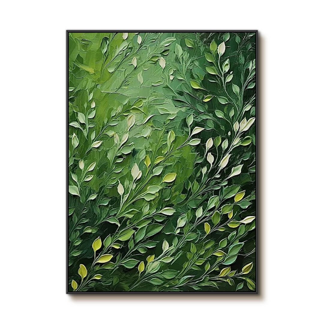 Emerald Symphony - Large Modern Impasto Forest Wall Art