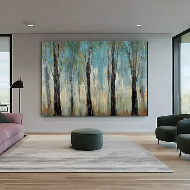The Ethereal Forest - Large Modern Abstract Forest Oil Painting
