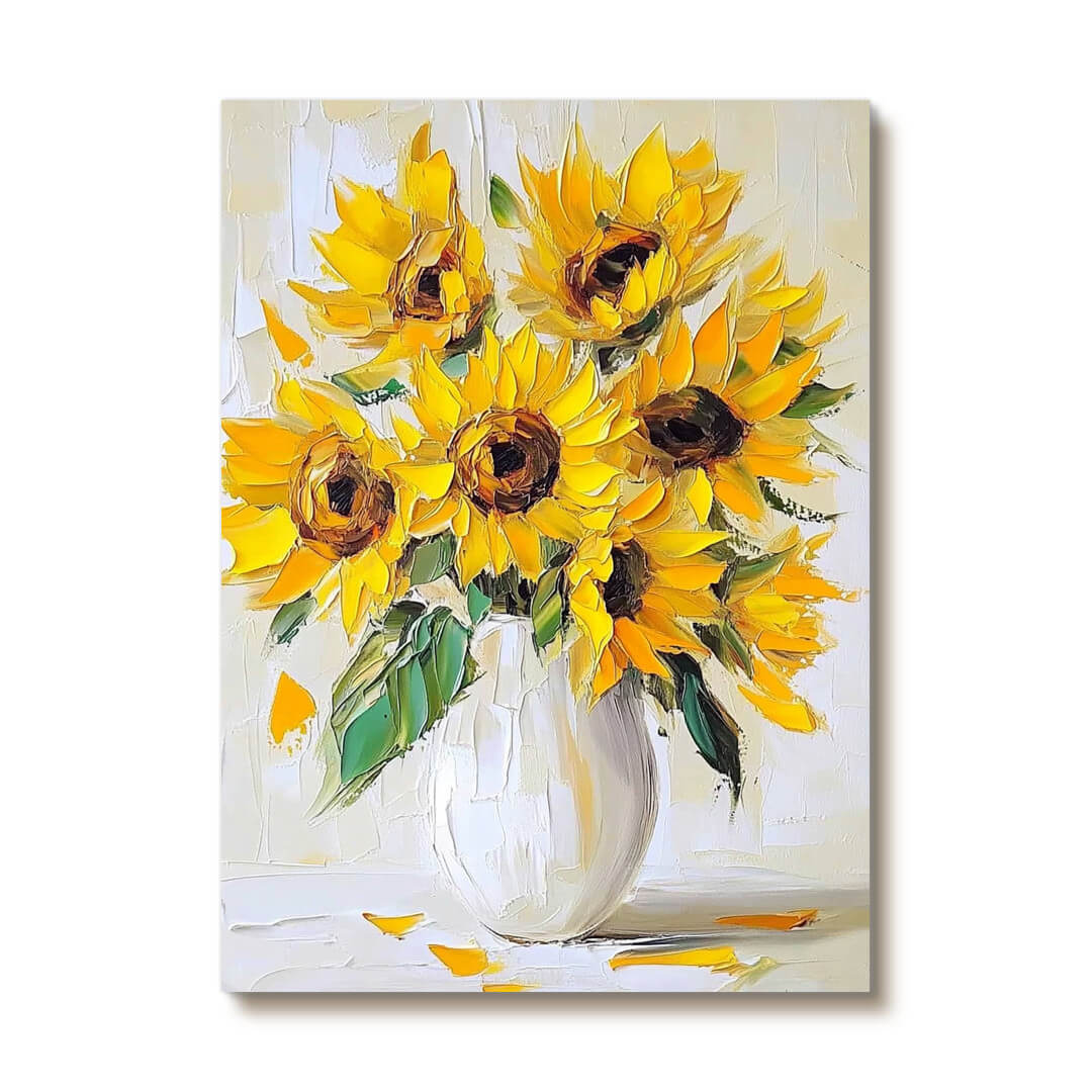 Sunflowers in a Vase - Modern Flower Art Painting
