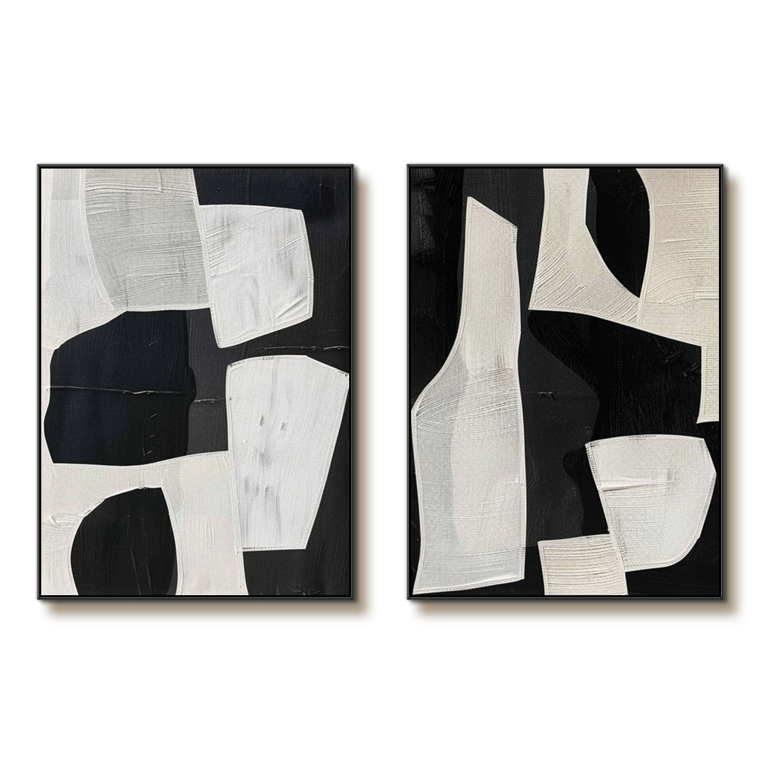 Structural Dissonance - Original Minimalist Abstract Wall Art Set of 2