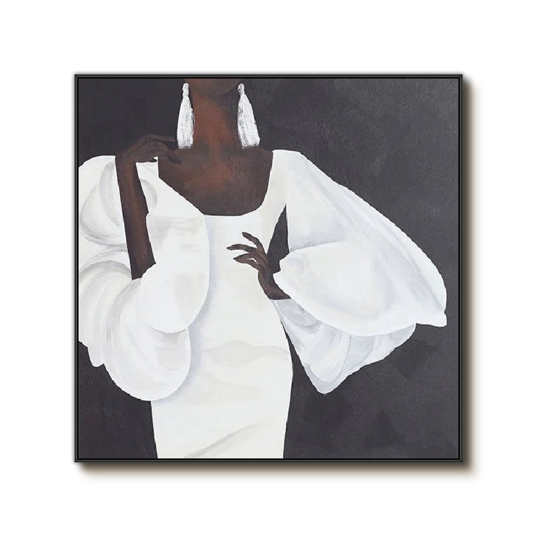 Bride in the Evening - Black And White Minimalist Abstract Wall Art