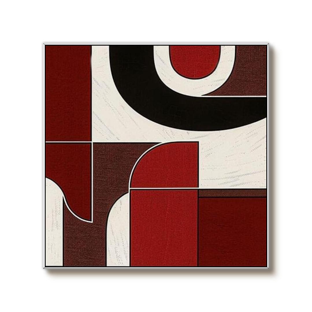 Composition with Red and Black - Original Abstract Art Painting