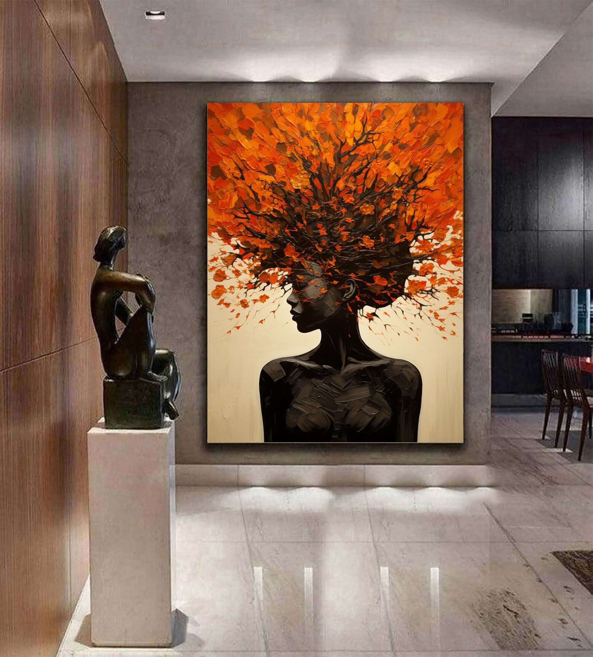 Crowned in Foliage - Modern Abstract Portrait Wall Art