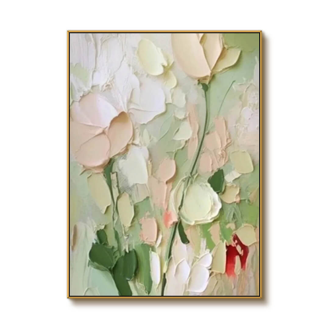 Floral Glimmer - Abstract Floral Palette Knife Painting