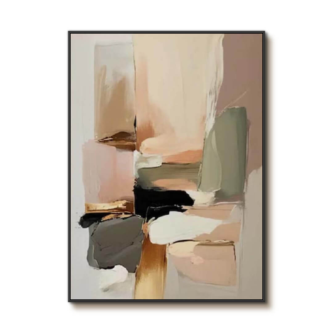 Interwoven Softness - Abstract Neutral Canvas Wall Art