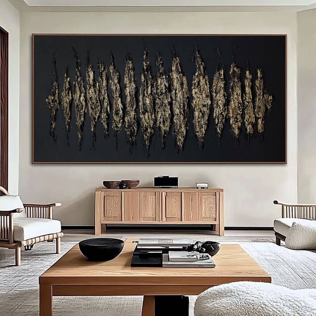 Golden Fissure - Modern Abstract Wall Art Painting