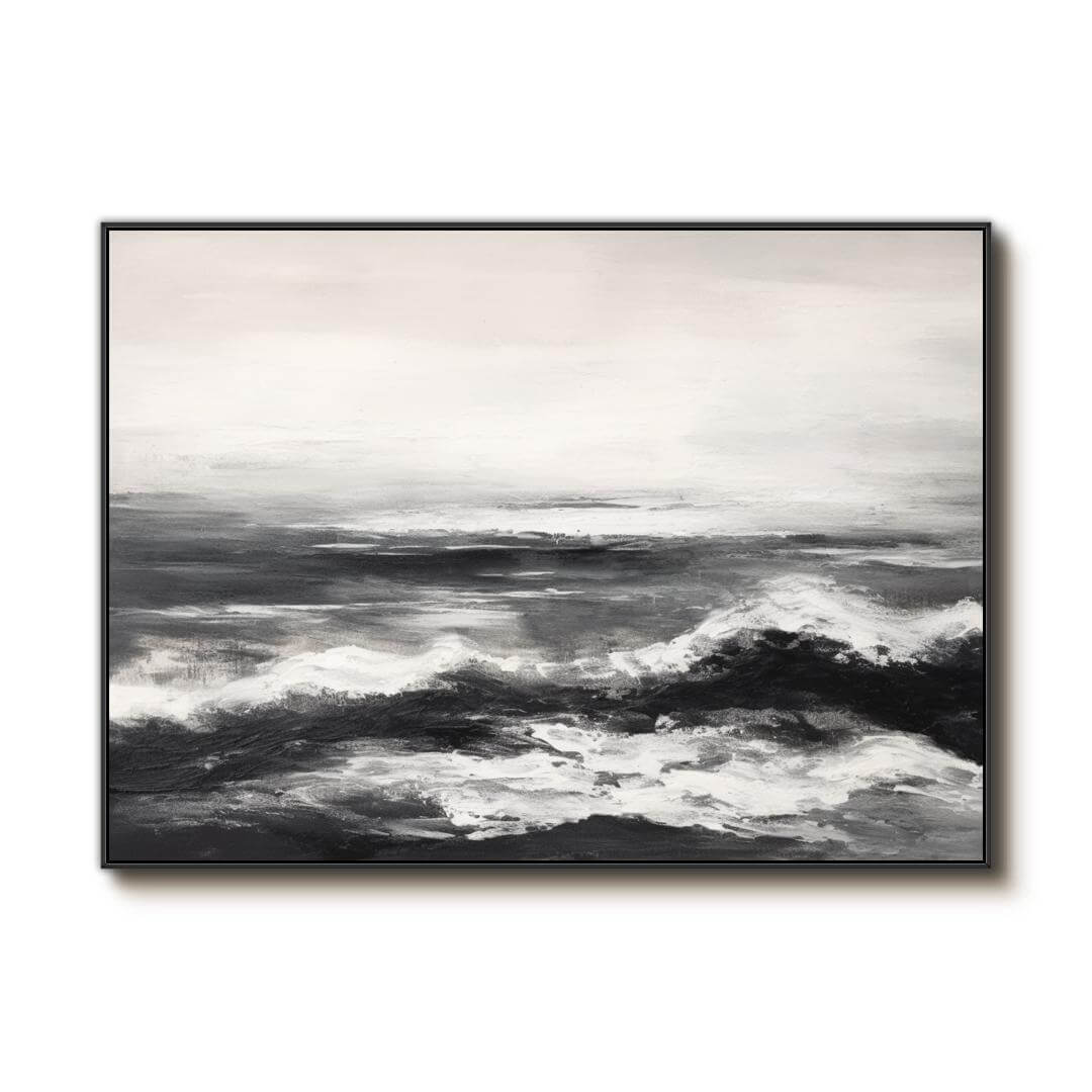 Sculpt - Black and White Abstract Art Painting