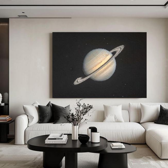 Saturn - Original Textured Wall Art Painting