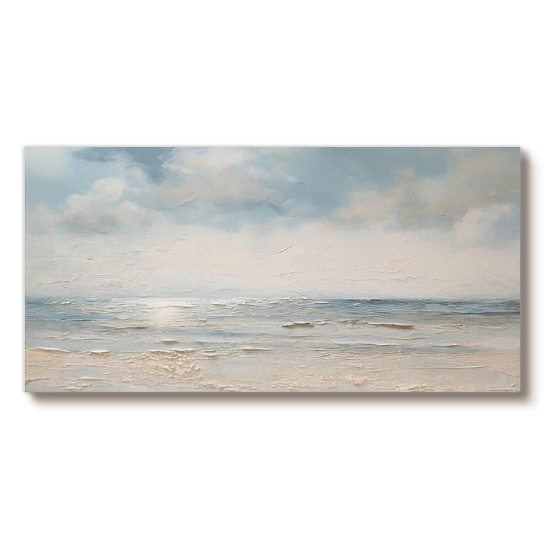 Skylight and Sea Hue - Textured Seascape Canvas Art