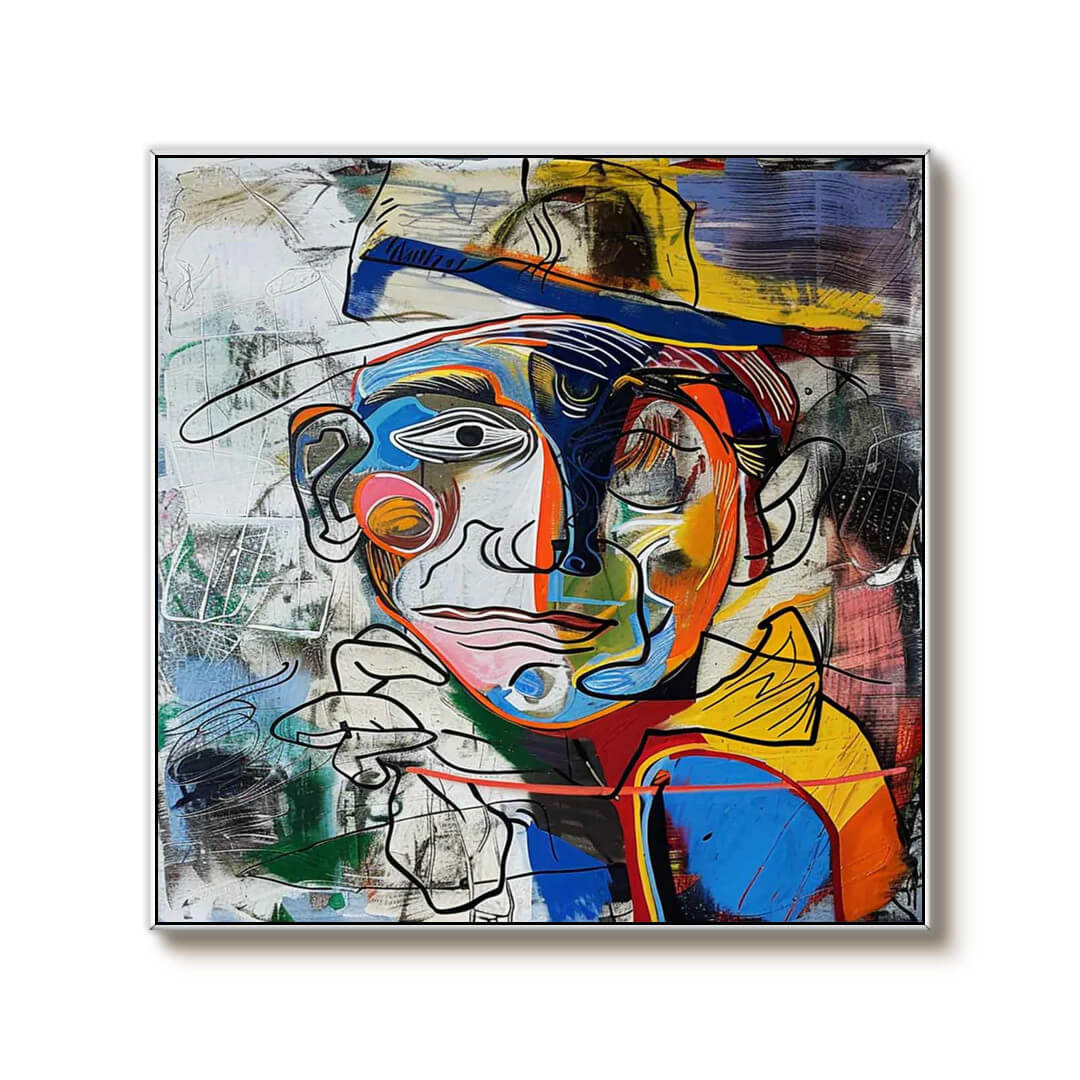 Fractured Persona - Colorful Figurative Canvas Art Painting
