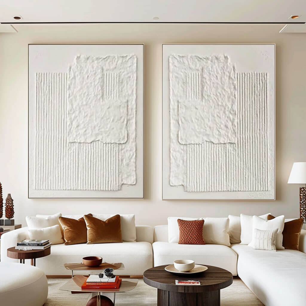 New Chapter - 3D Textured Minimalist Wall Art Set of 2
