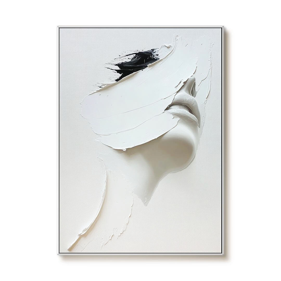 Silence in White - Minimalist Figure Art Painting on Canvas