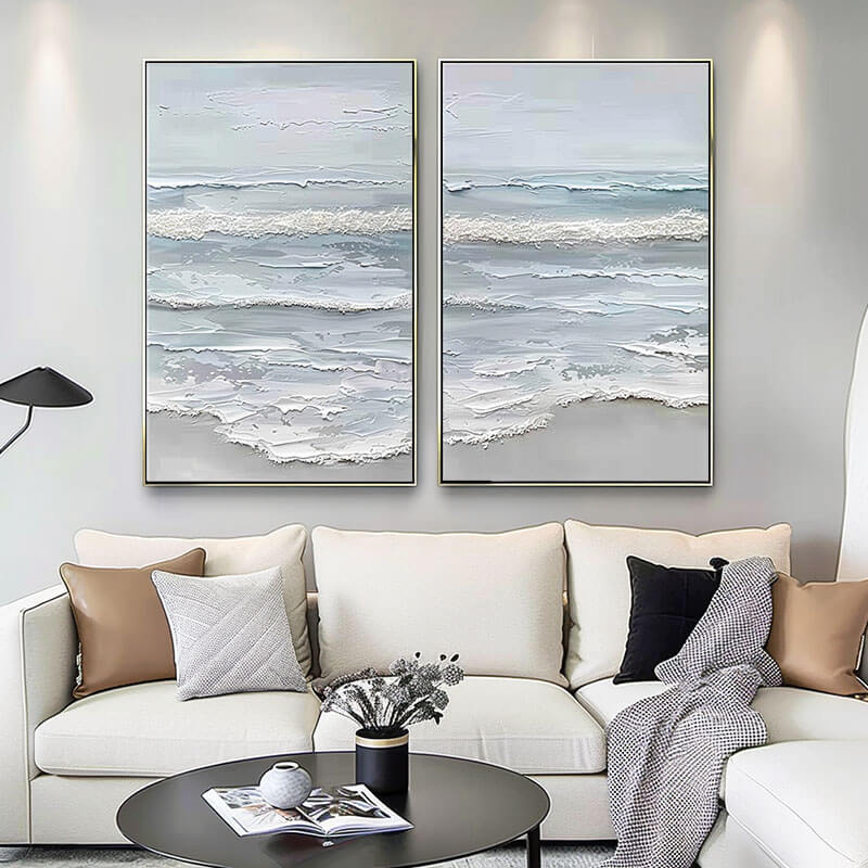 Sea Swell - Abstract Plaster Wall Art Set of 2