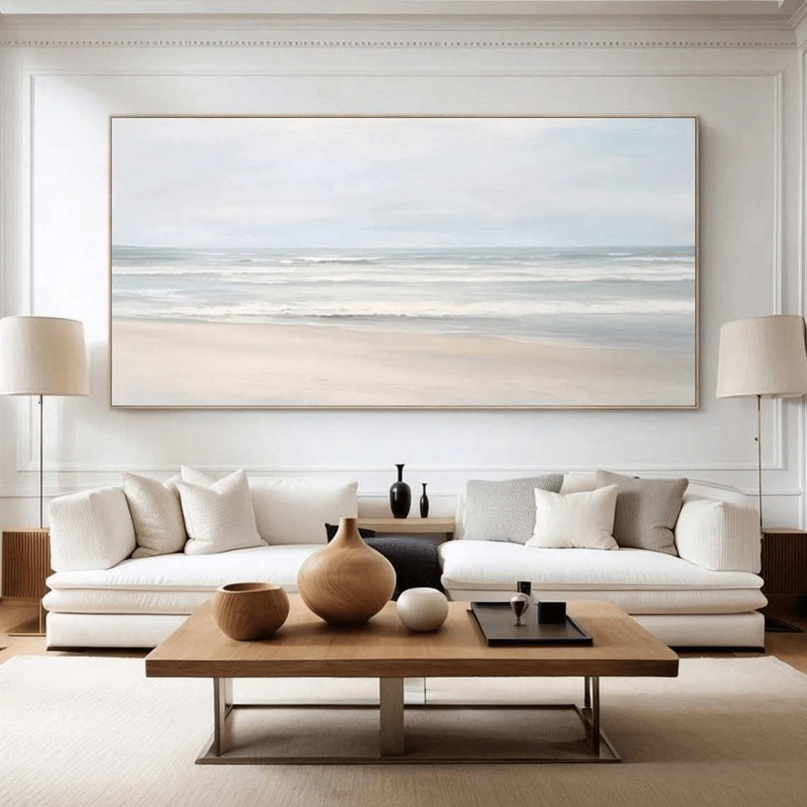 Pale Coast - Large Seascape Art Painting