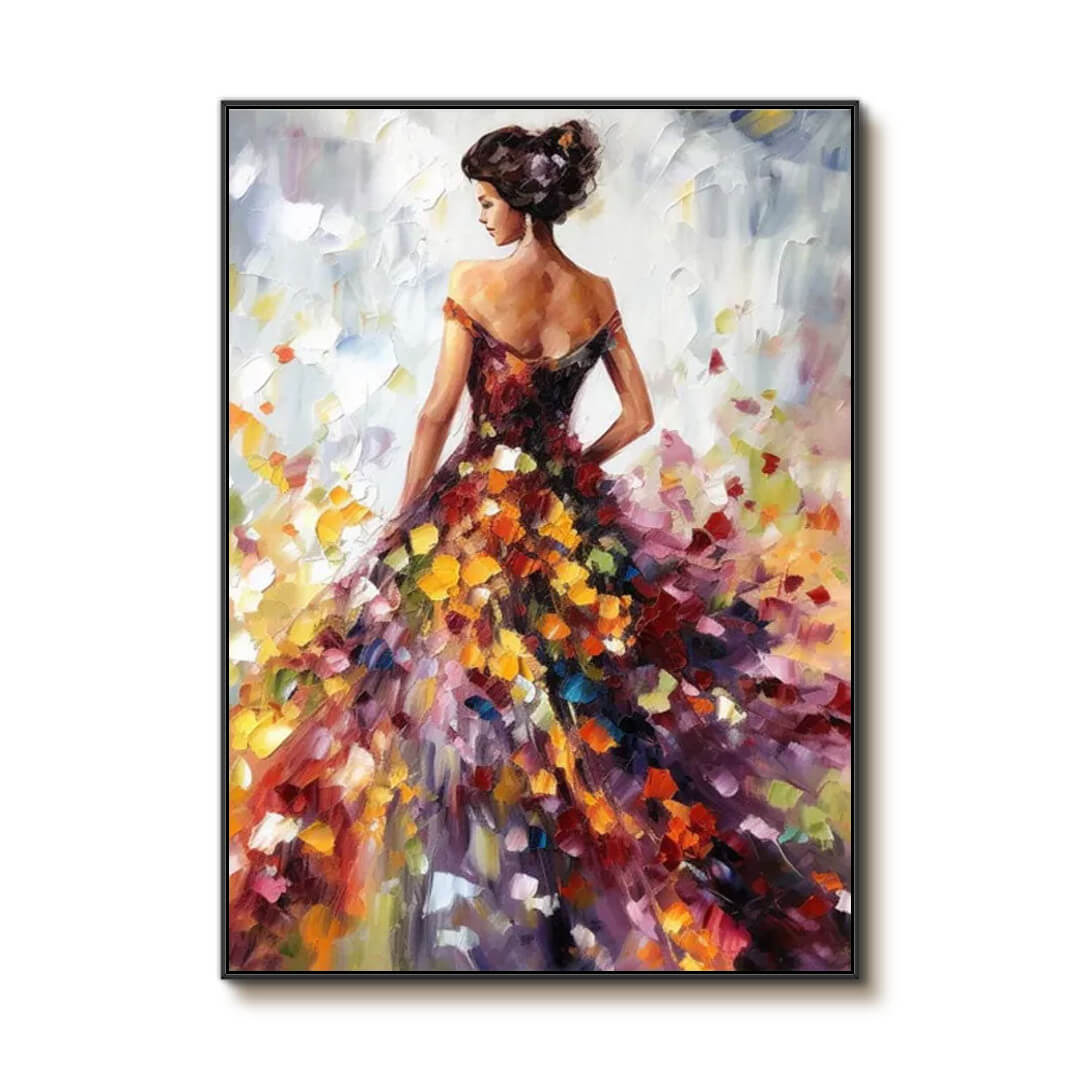 Floral Dance Dress - Abstract Female Figure Wall Art