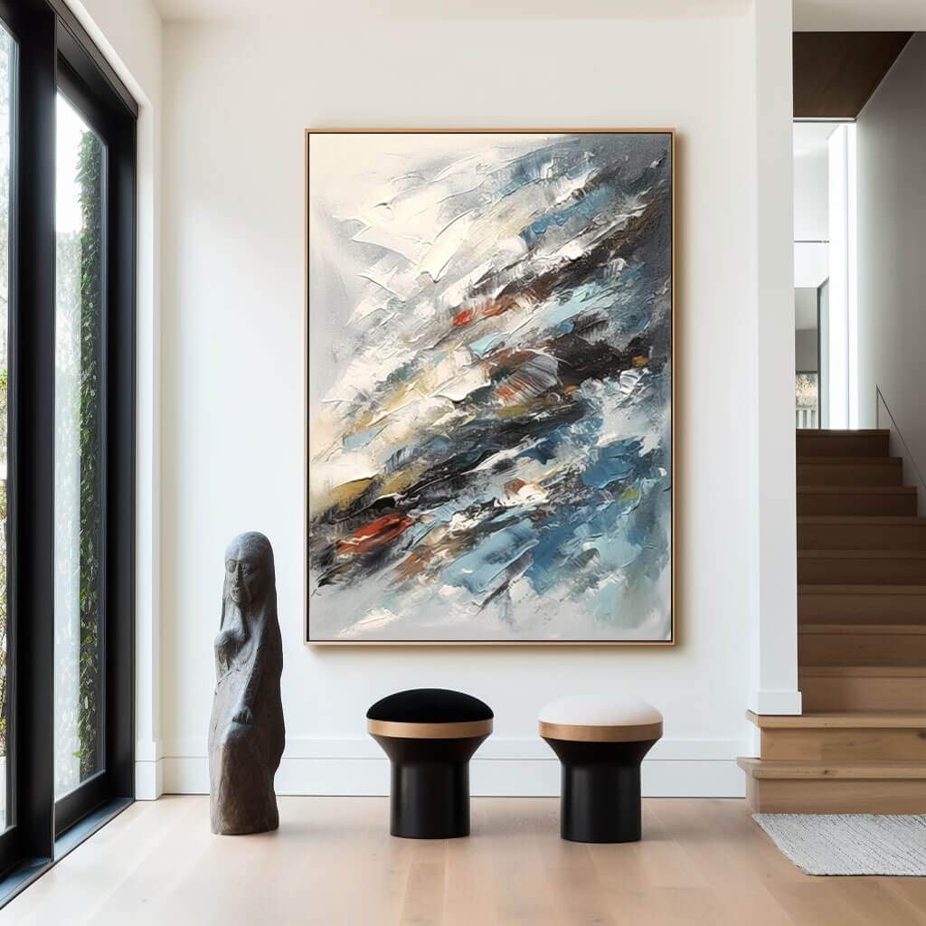 Plumes - Textured Colorful Canvas Art Painting