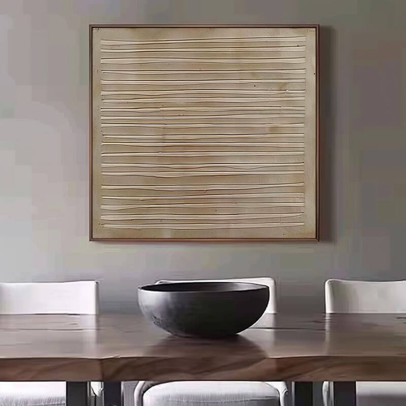 Stratified Silence - Large Brown Wabi Sabi Textured Wall Art
