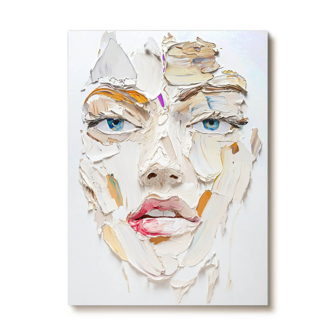Gaze - Textured Abstract Figure Canvas Art
