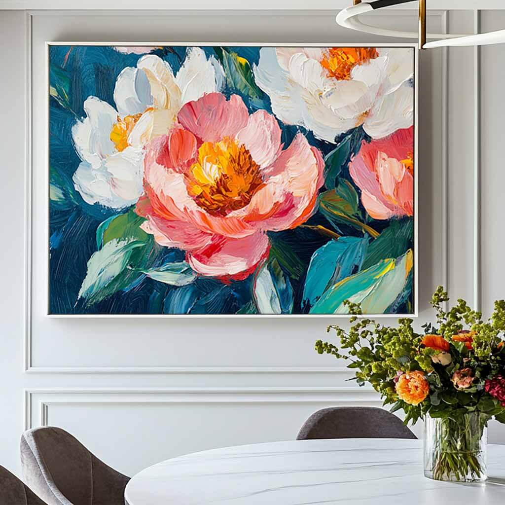 Eternal Love I - Colorful Flowers Abstract Art