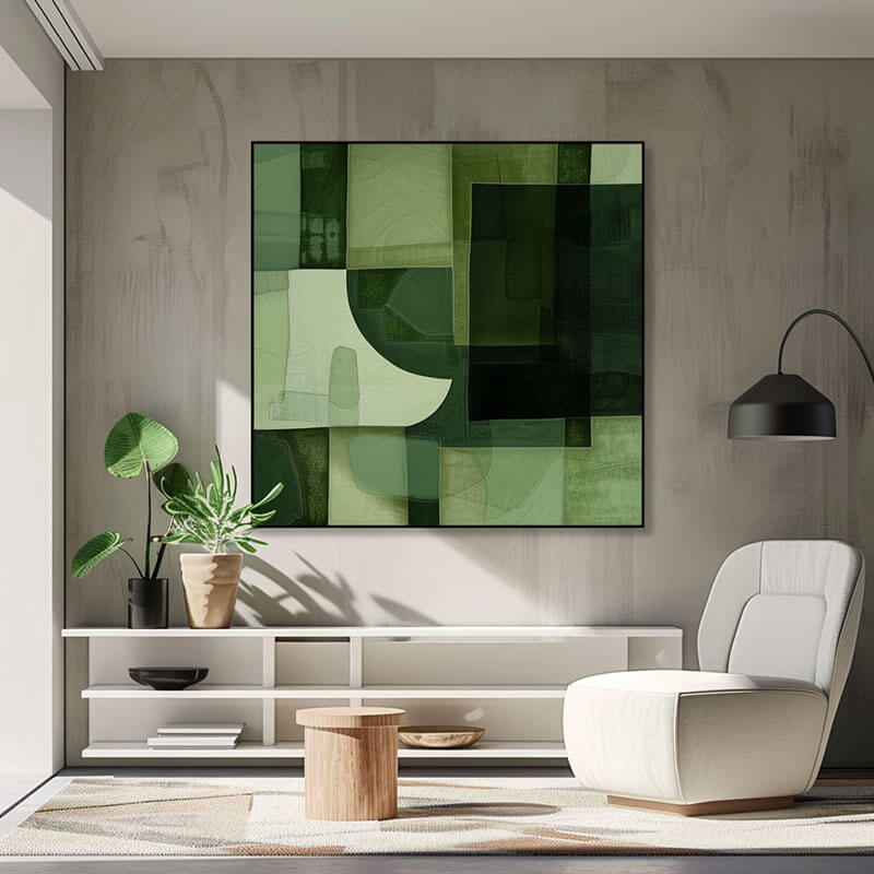 Green on Green - Modern Abstract Canvas Art Painting
