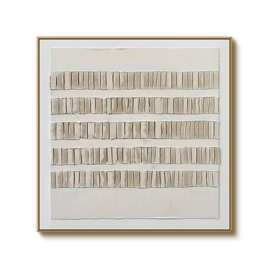 Structured Harmony - Beige and Brown Wabi Sabi Wall Art