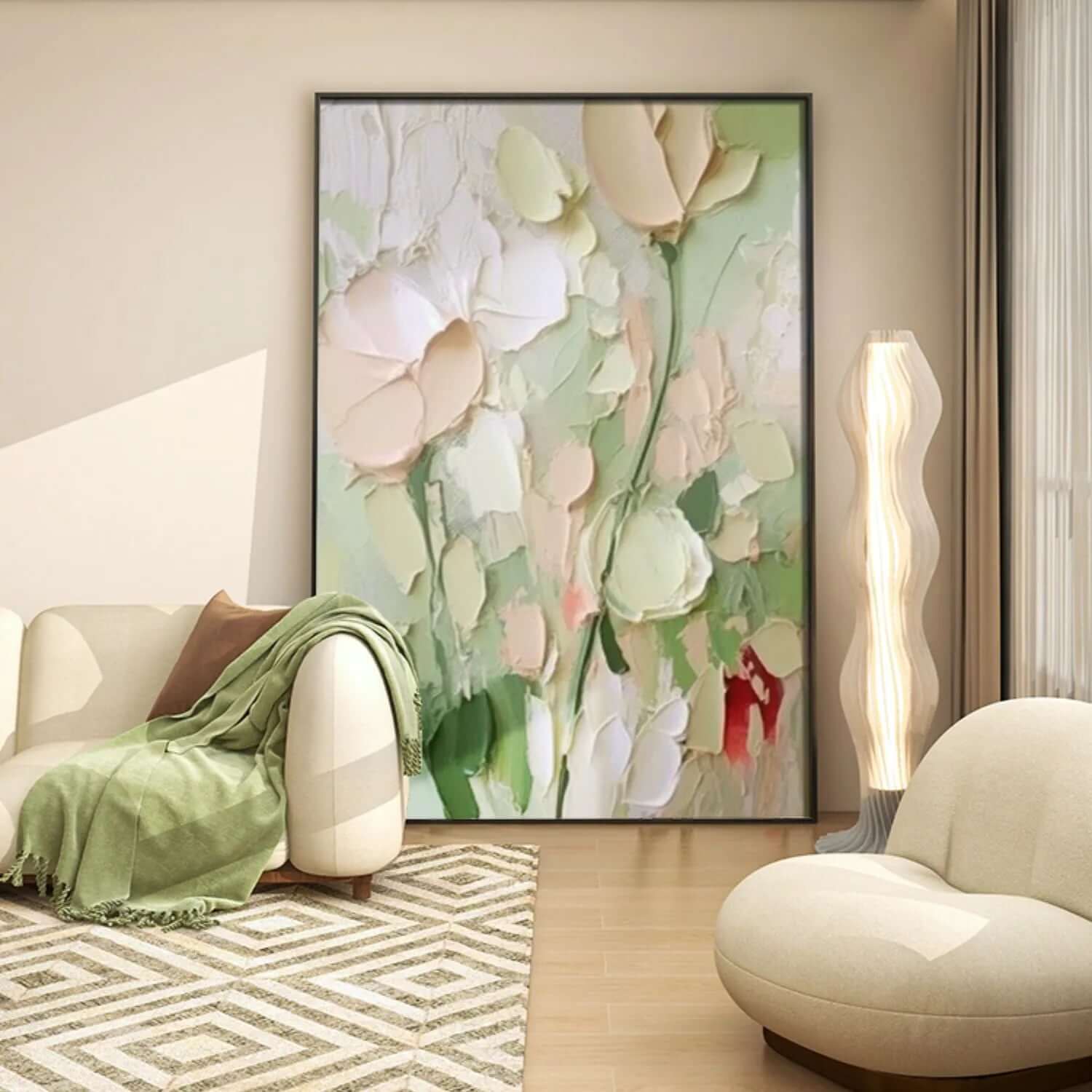 Floral Glimmer - Abstract Floral Palette Knife Painting