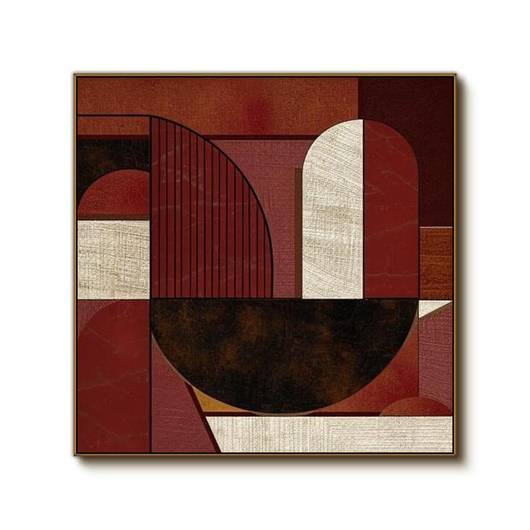 Composition I with Red and Black - Original Abstract Art Painting