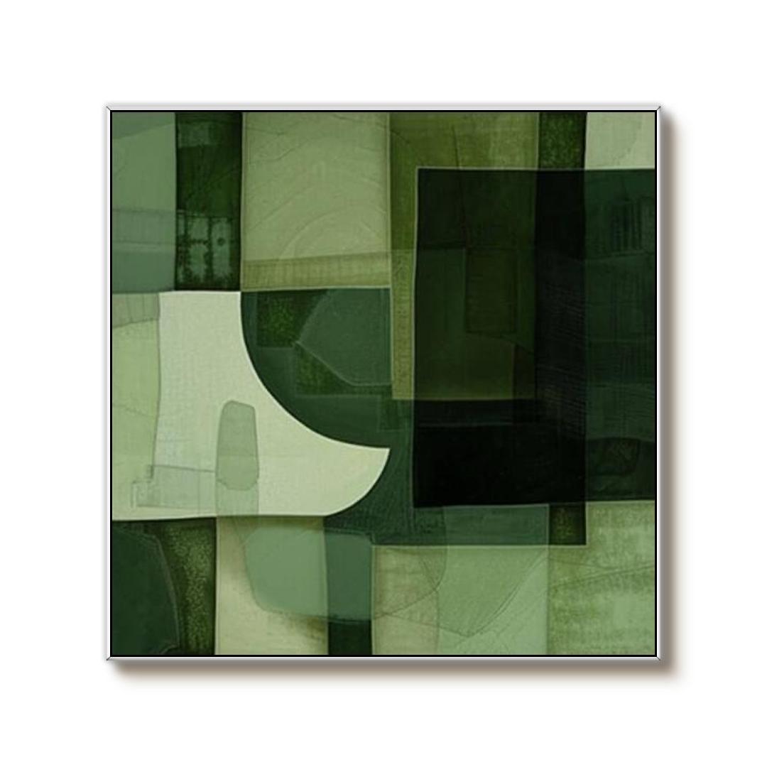 Green on Green - Modern Abstract Canvas Art Painting